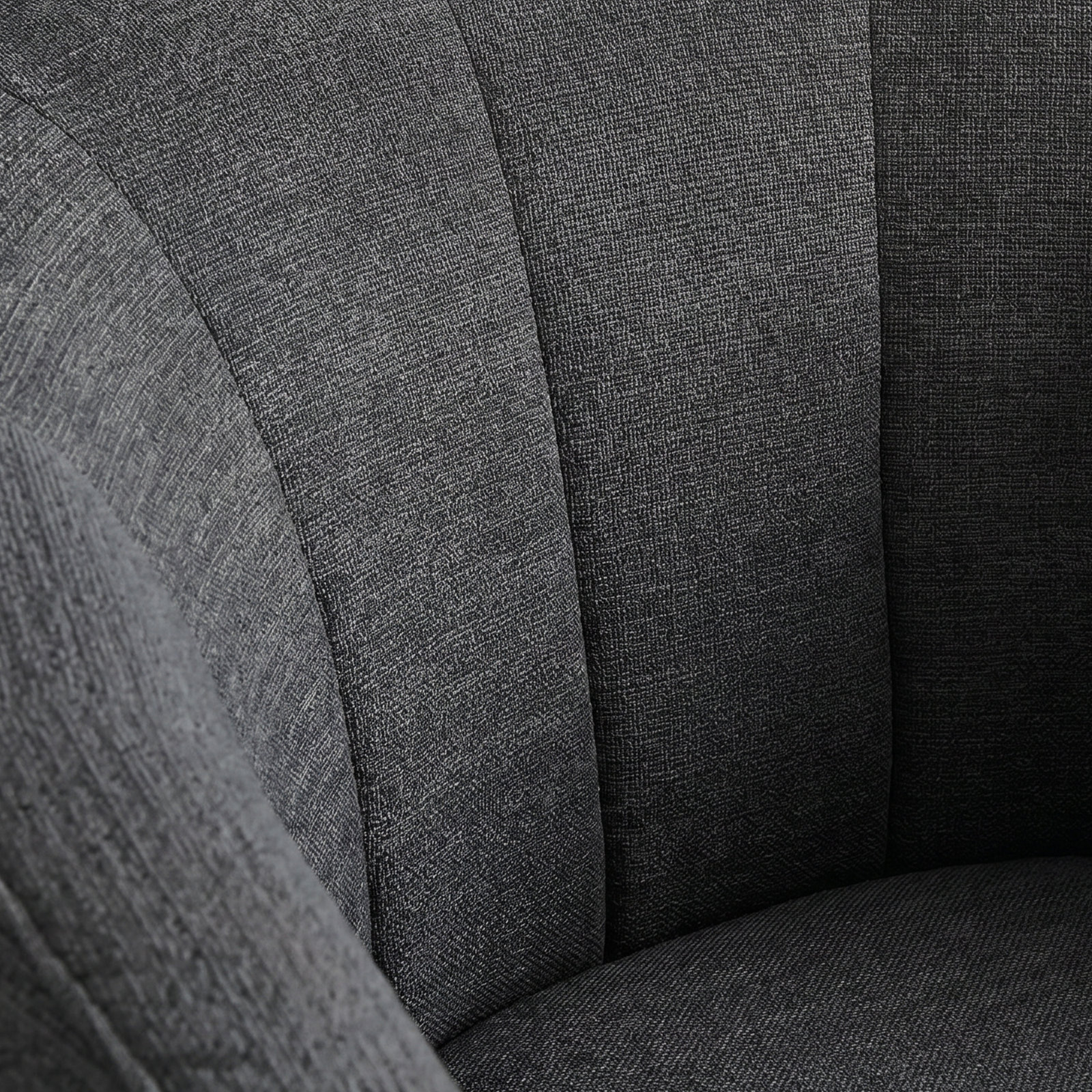 Eucalyptus Swivel Barrel Chair, Dark Gray