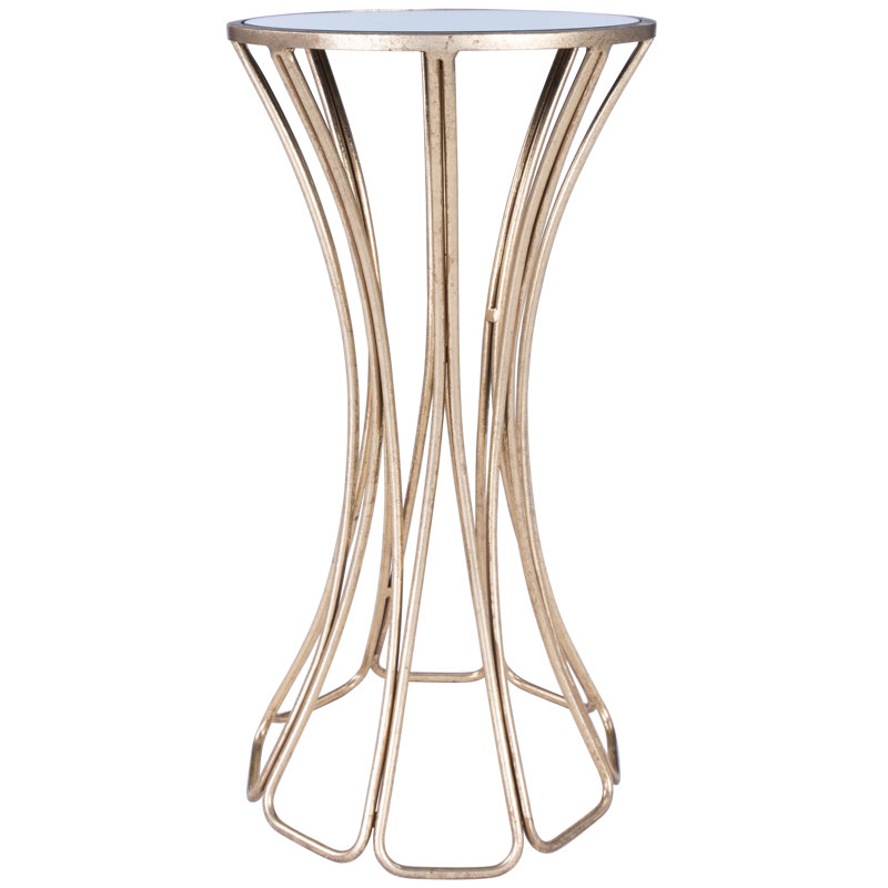 Faruh Metal & Mirrored Side Table