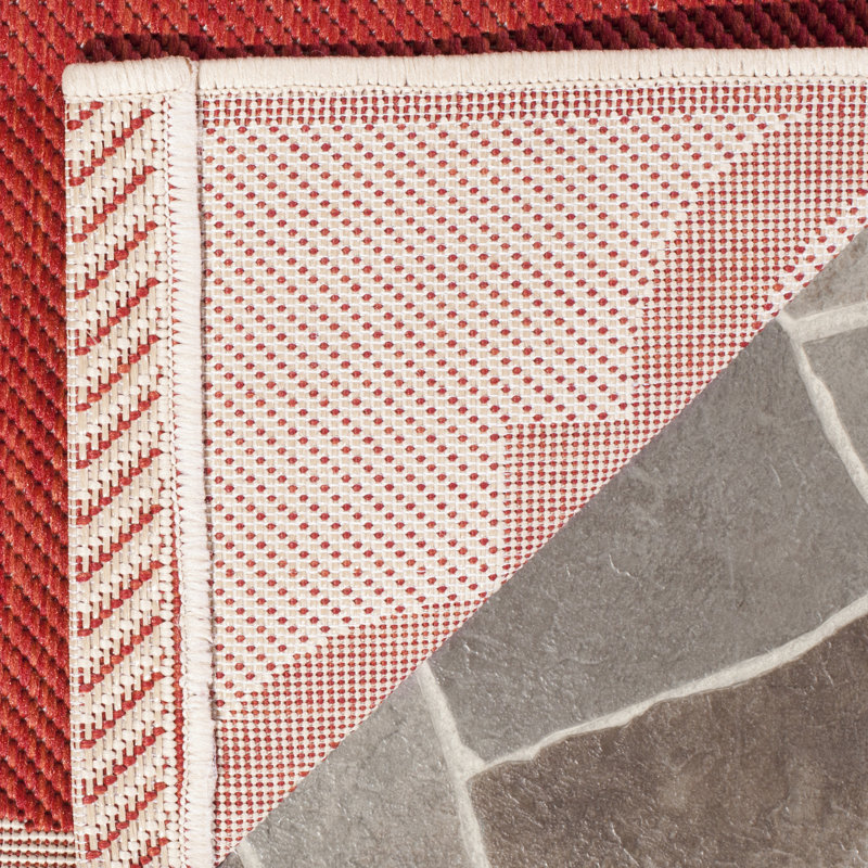 Joyner Hooked Red Indoor/Outdoor Rug, Rectangle 122 x 170 cm