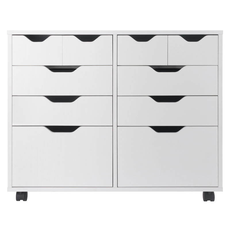 Classeur latéral mobile 8 tiroirs Amonie, Blanc