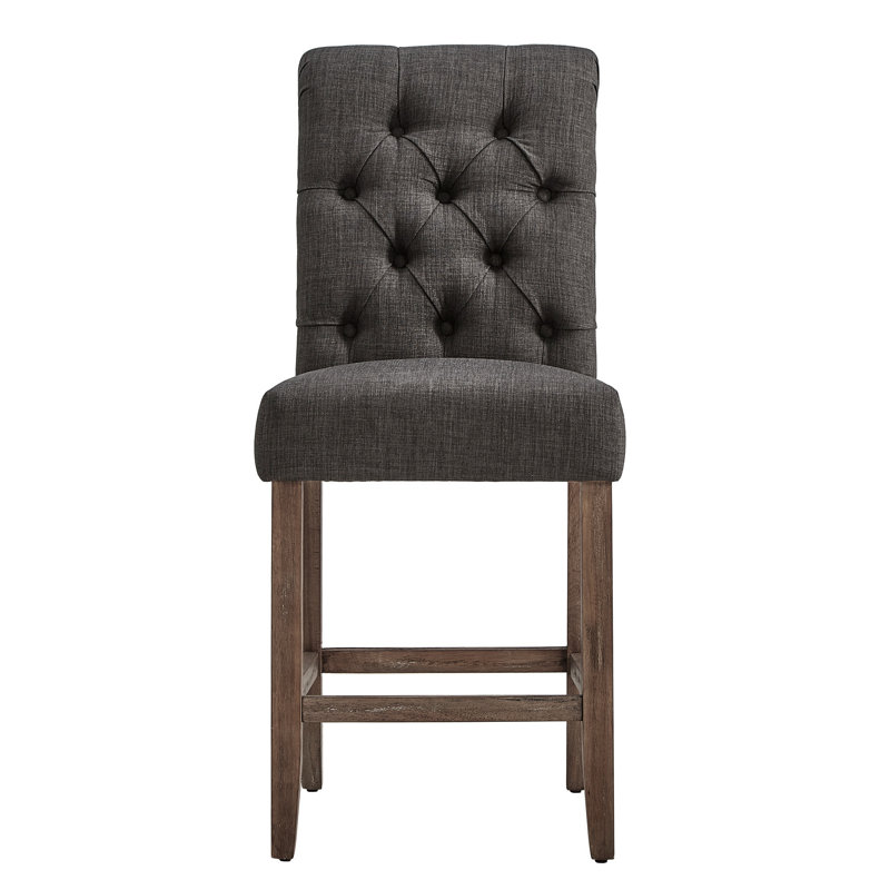 Tabouret Alsadig, Gris foncé, Tabouret de comptoir (siège d'une hauteur de 25 p, Brun