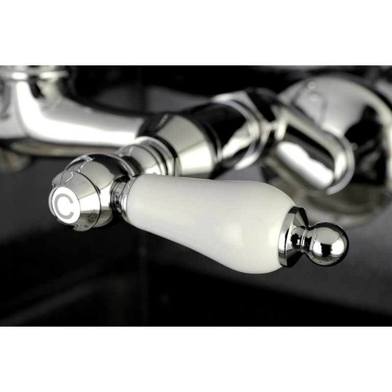 Kingston Brass Vintage Double-Handle 2-Hole Wall-Mount Bridge Kitchen Faucet, Polished Chrome