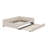 Upholstered Platform Bed with USB and Twin Size Trundle-94375232