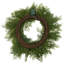 Real Touch Cedar And White Pine Artificial Christmas Wreath - 30" - Warm White LED