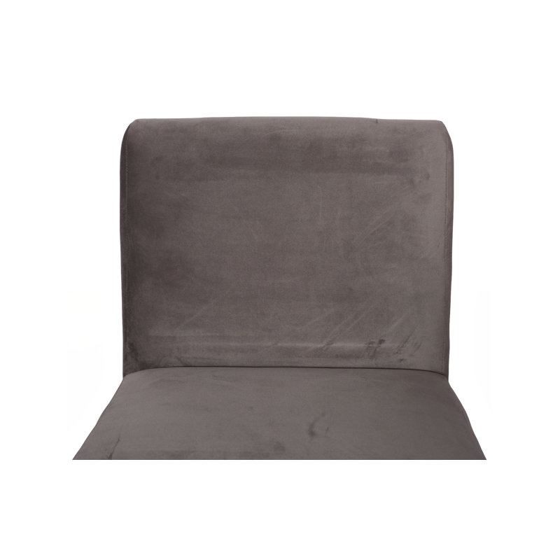 Chaise de salle à manger Frozen, velours taupe, structure en métal noir mat