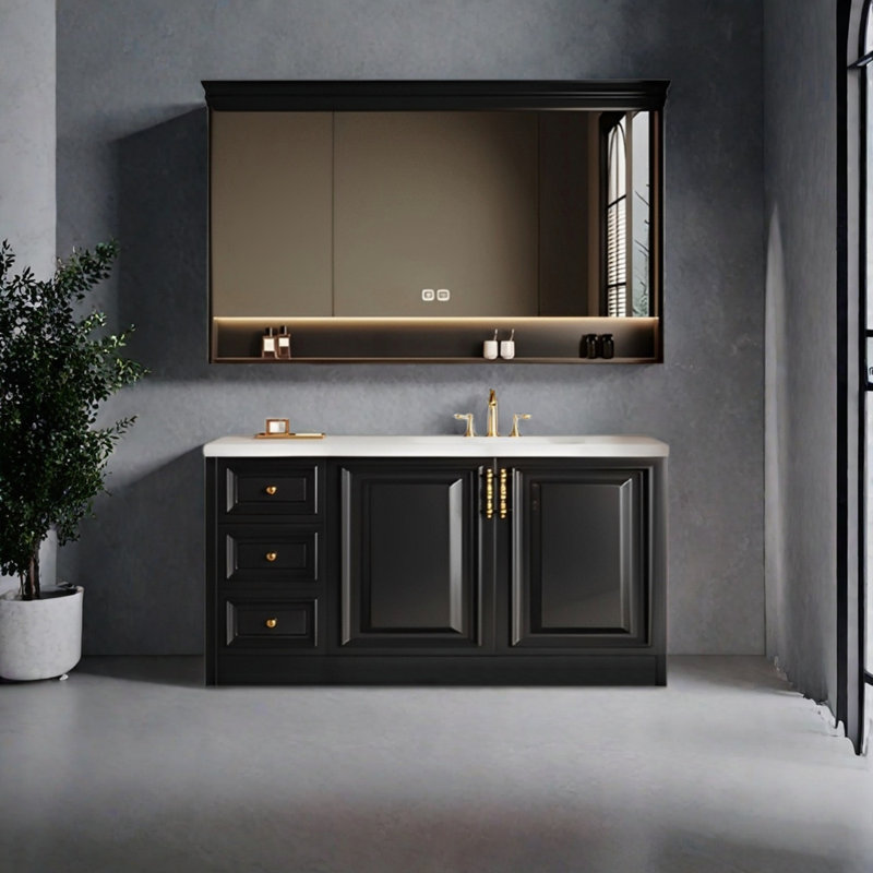 Armoire de salle de bain style français rétro, 47"
