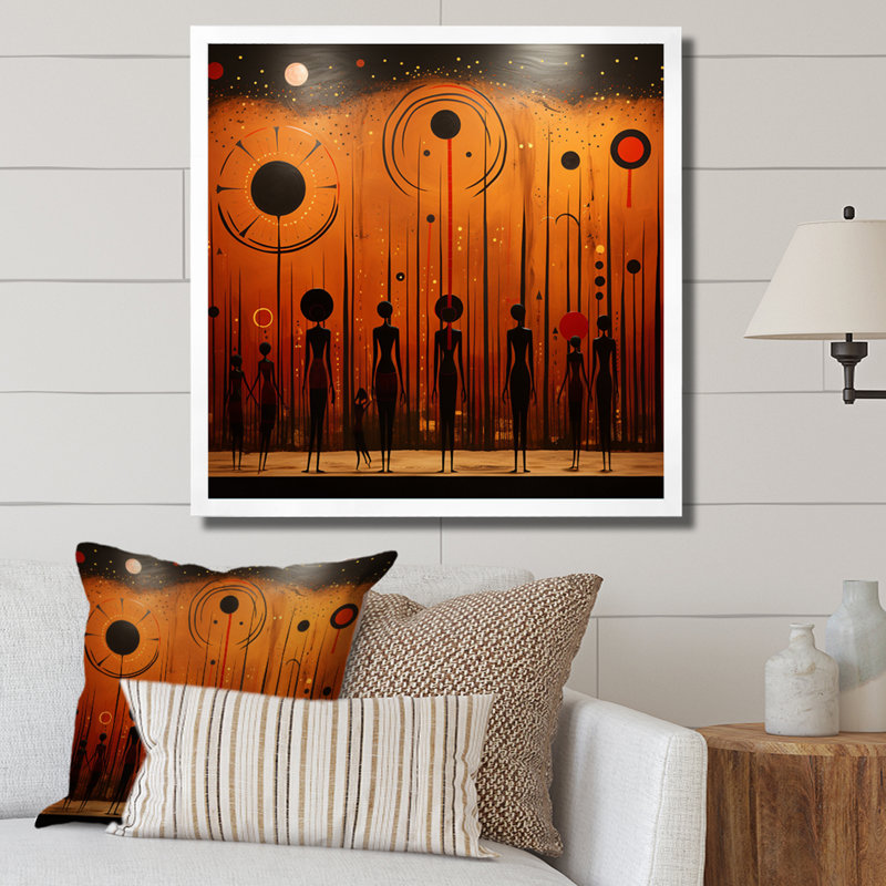 Tribus d'Afrique, Traditions anciennes I sur toile, H 30 po x l 30 po x P 1 po, Cadre simple blanc
