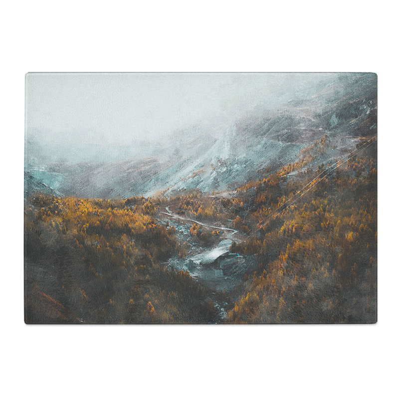 Tempered Glass Zermatt in Switzerland Painting Chopping Board, 28.5 cm x 39 cm