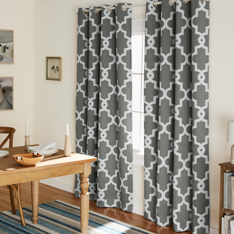 Neida Room Darkening Curtain Pair, Black Pearl, 52" W x 84" L