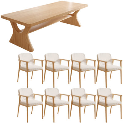 Modern simple solid wood rectangular table set