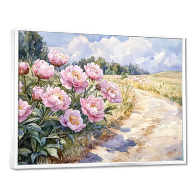 Peonies Along The Farm Driveway I - Peonies Wall Art for Living Room