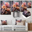 Dahlia rose et orange rétro gros plan - art mural Dahlia-956593064-956593067