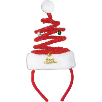 PMU Christmas Celebration Costume Party Accessories Springy Santa Claus Hat Headband Pkg/1