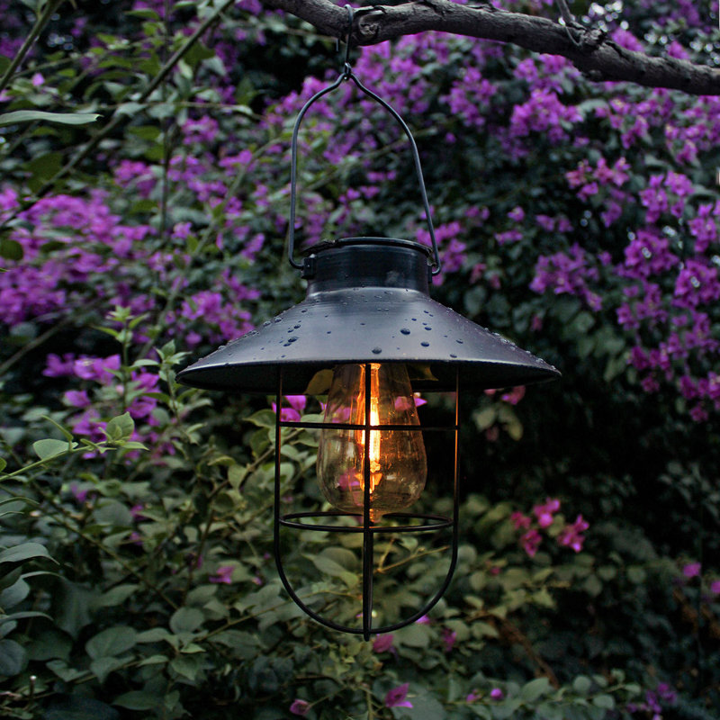 Plastic Vintage Hanging Lantern - 7.67in Height, Black Cage Design, Portable For Camping & Patio