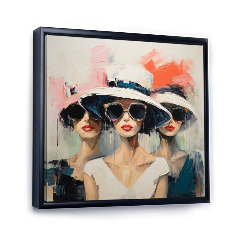 Collection Fashion Hats - imprimé, Cadre flottant noir, 44" H x 44" W