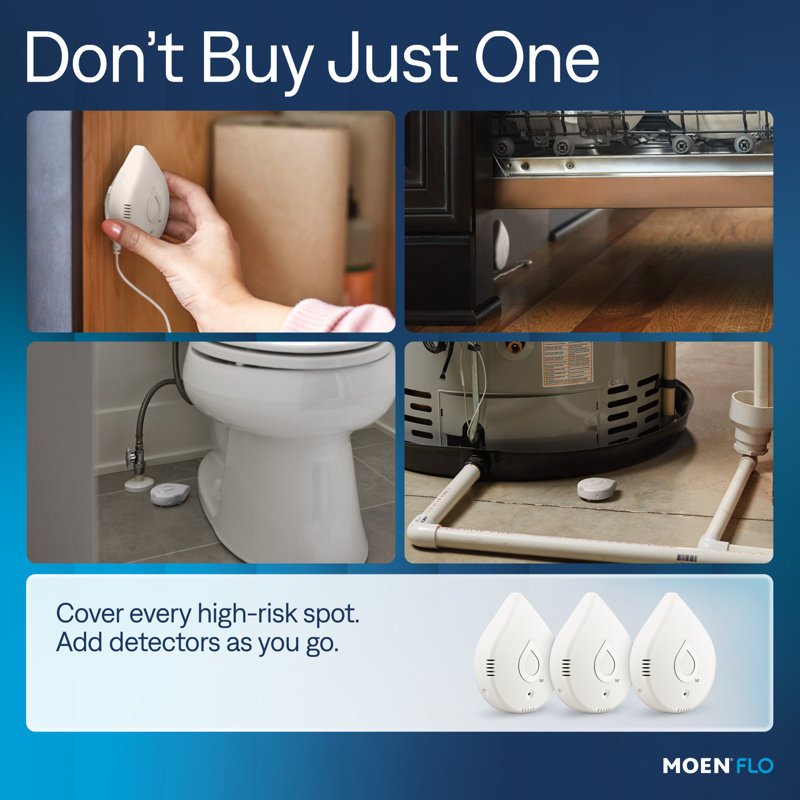 Moen Smart Water Leak Detector, 3 Pack