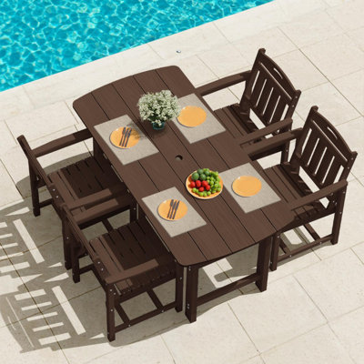 Patio Dining Chairs HDPE Armchair Outdoor Dining Chairs