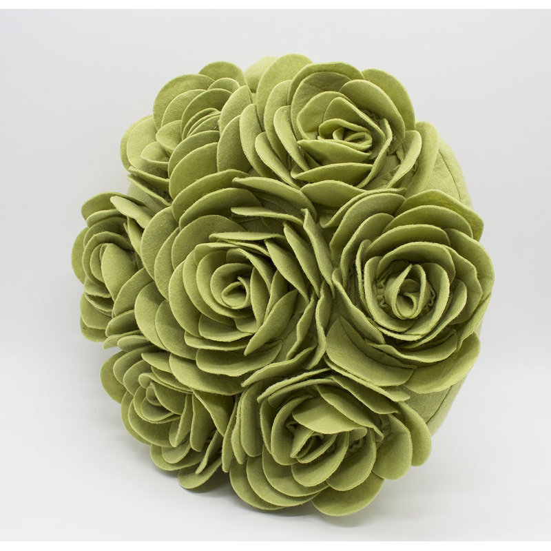 Floral Throw Pillow, Lime