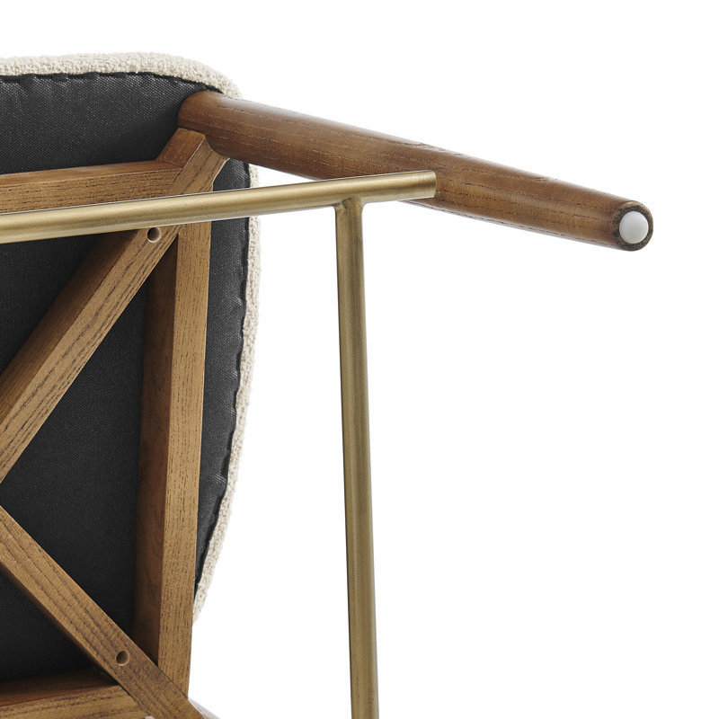 Yeva Fabric Counter Stool, Palladian Beige, Brown