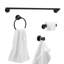 5-Piece All-In-One Black Bathroom Accessory Set with 24" 3-Light Vanity Light and Brass Accents