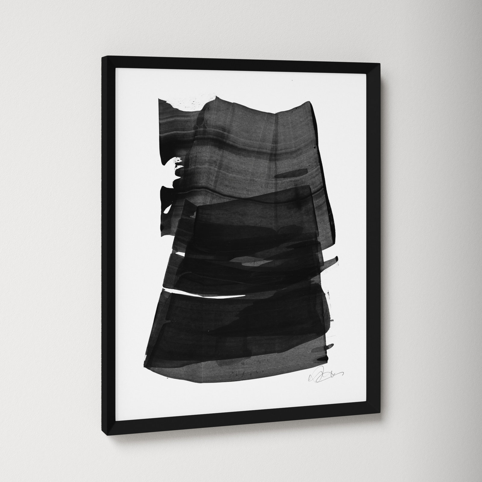 Brushstroke 2 by Jacques Pilon, Black, 20" H x 16" W x 1.25" D