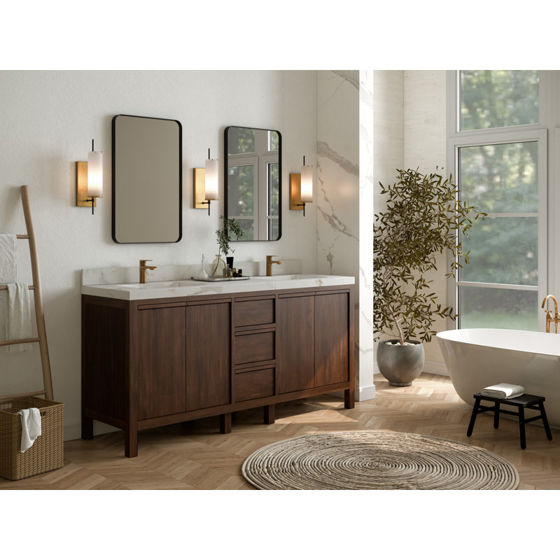 72'' Double Bathroom Vanity with Quartz Top