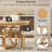5PCS Retro Functional Dining Set, Extendable Round Table With 4 Upholstered Chairs For Dining Room And Living Room-1474041705