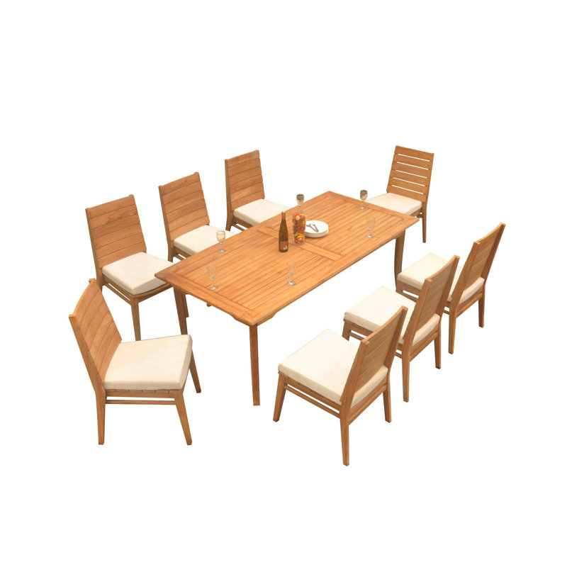Outdoor 9 - Piece Teak Dining Set