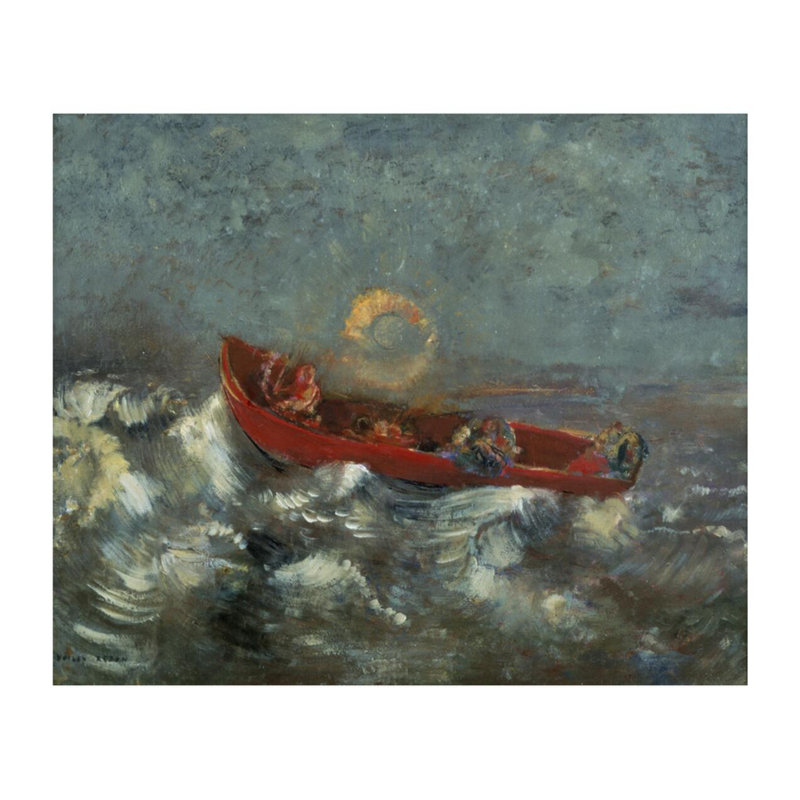 «The Red Barque» par Odilon Redon - Estampe numérique, H 22 po x l 28 po