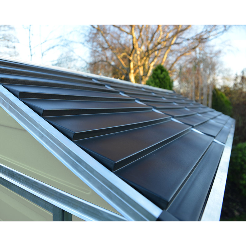 Palram - Canopia Skylight Polycarbonate Storage Shed, 6X5 Dark Grey, Gray, 85.4" H x 73" W x 60.6" D