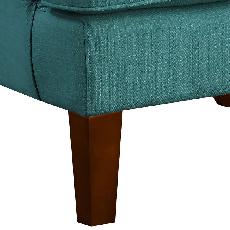 Fauteuil à oreilles rembourré Kemariya, Bleu sarcelle héritage