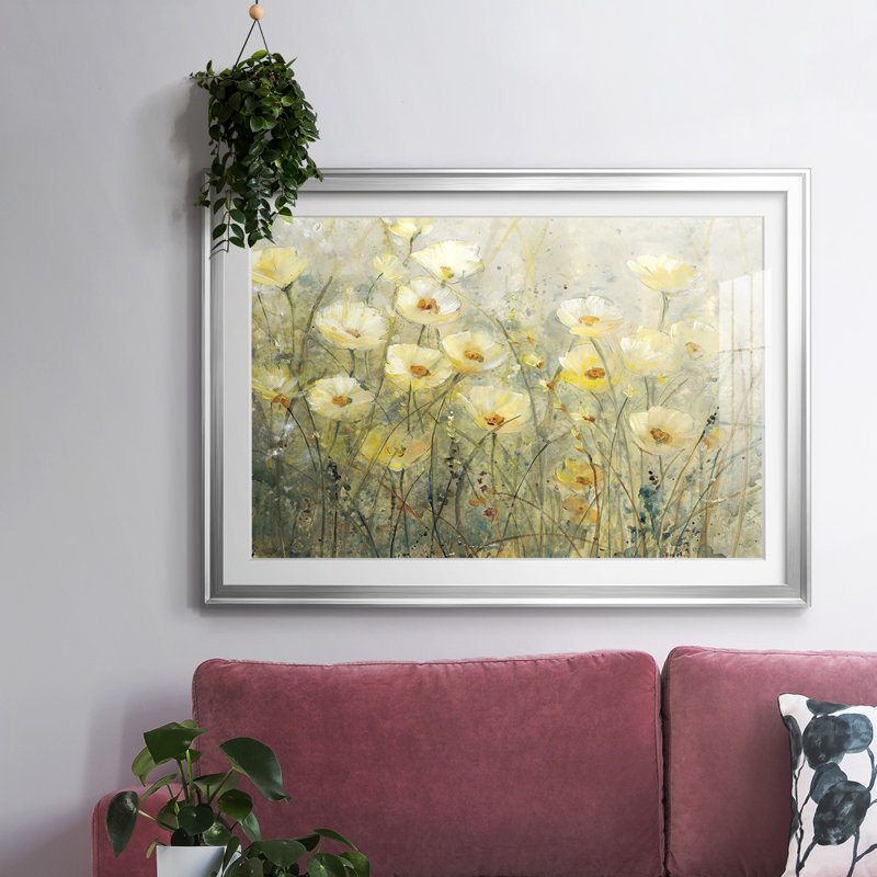 «Summer In Bloom I», reproduction d'art sur papier, Argent, H 27 po x l 39 po x P 1,5 po