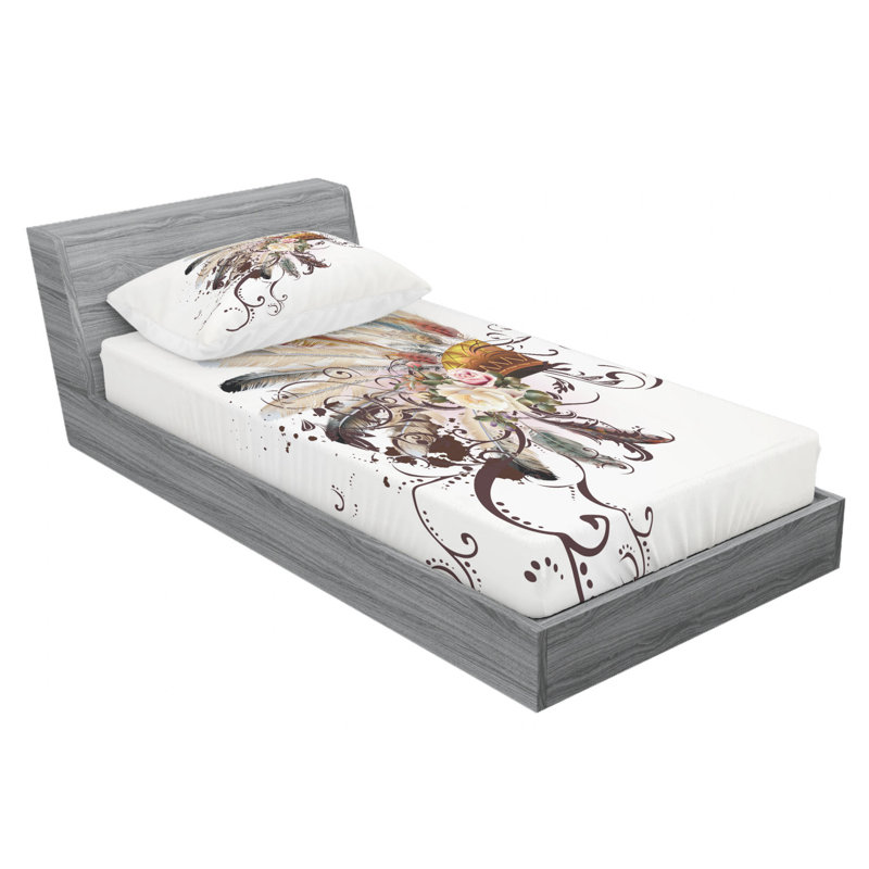 Microfiber Floral Sheet Set, Twin Sheet Set with Fitted Sheet