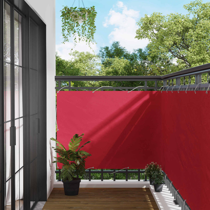 Vidaxl Balcony Screen Outdoor Privacy Screen Fence Patio Screen Oxford Fabric, 120cm H x 400cm W, Burgundy