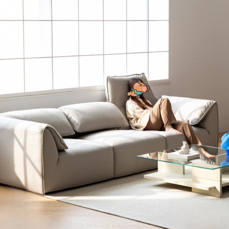 Canapé à dossier haut Elephant-Ear, H 28,35 po x l 120,87 po x P 40,16 po, 3