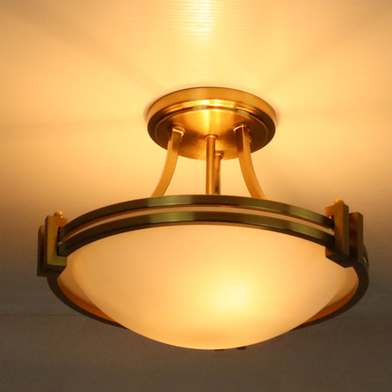Plafonnier semi-encastré en verre Bouton, Or
