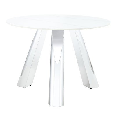 Table de salle à manger 42 po avec plateau en marbre et design moderne 42 po