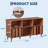 Mid-Century Modern Vinyl Record Player Stand with Storage, 6 Compartments, USB Charging Ports & Power Outlets – Turntable Table for Living Room
