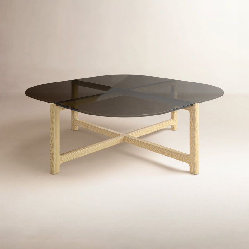 Quarry Solid Wood Coffee Table, Ash Natural, Vintage Smoke Performance