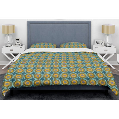 Retro Circular Pattern I - Vintage Abstract Duvet Cover Set - Microfiber Polyester
