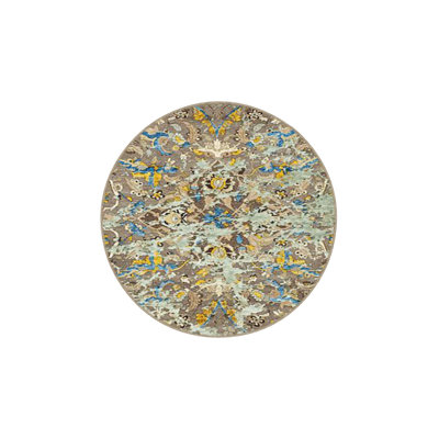 Green Traditional Patterned Woven Base Rug