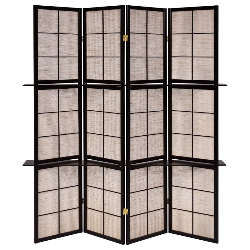 Tan And Cappuccino 4-Panel Folding Screen