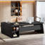Bureau de direction en L 78 po en bois manufacturé et en métal-345318996