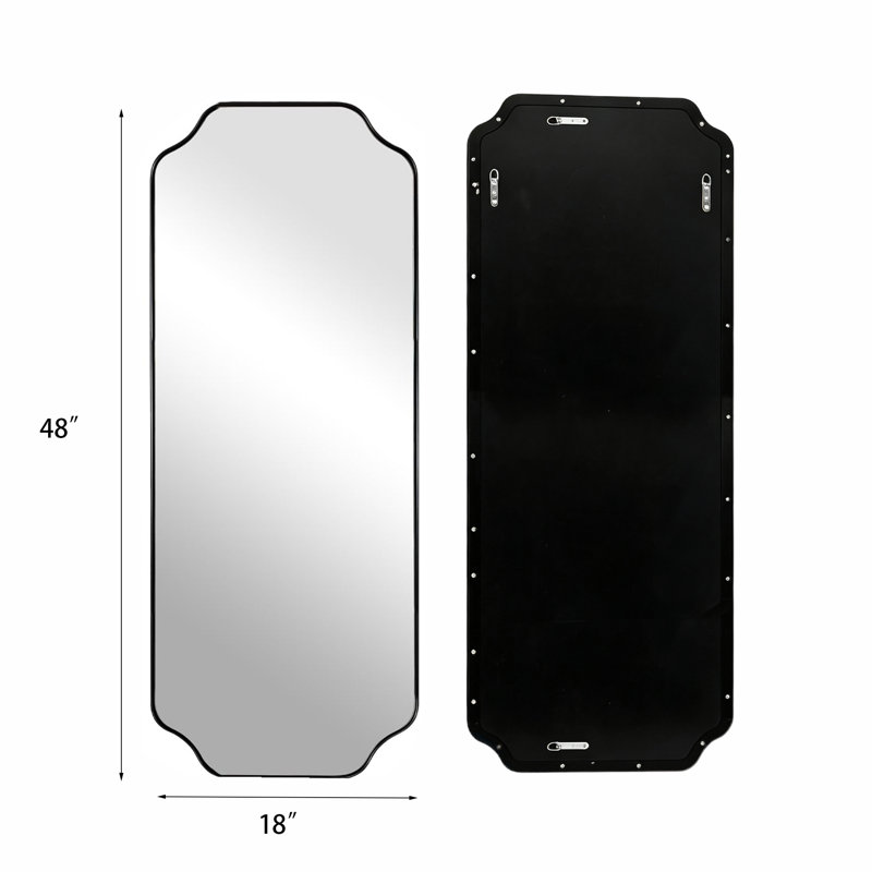 Miroir mural 18 po x 48 po, Noir