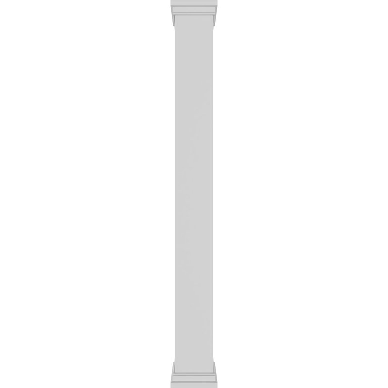 Colonne carrée classique en PVC lisse non effilée Craftsman, base standard et base standard, H 168 po x l 13,63 po