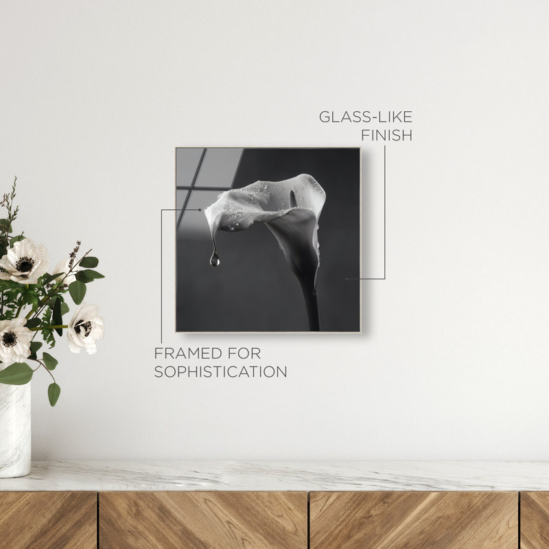 Midnight Rain Print by Oliver Gal, 41"H x 41"W, Silver Floater Frame