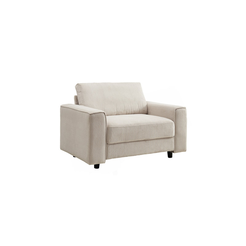 Modern Minimalist Chair Corduroy Sofa,  Suitable For Daily Home Use, Beige
