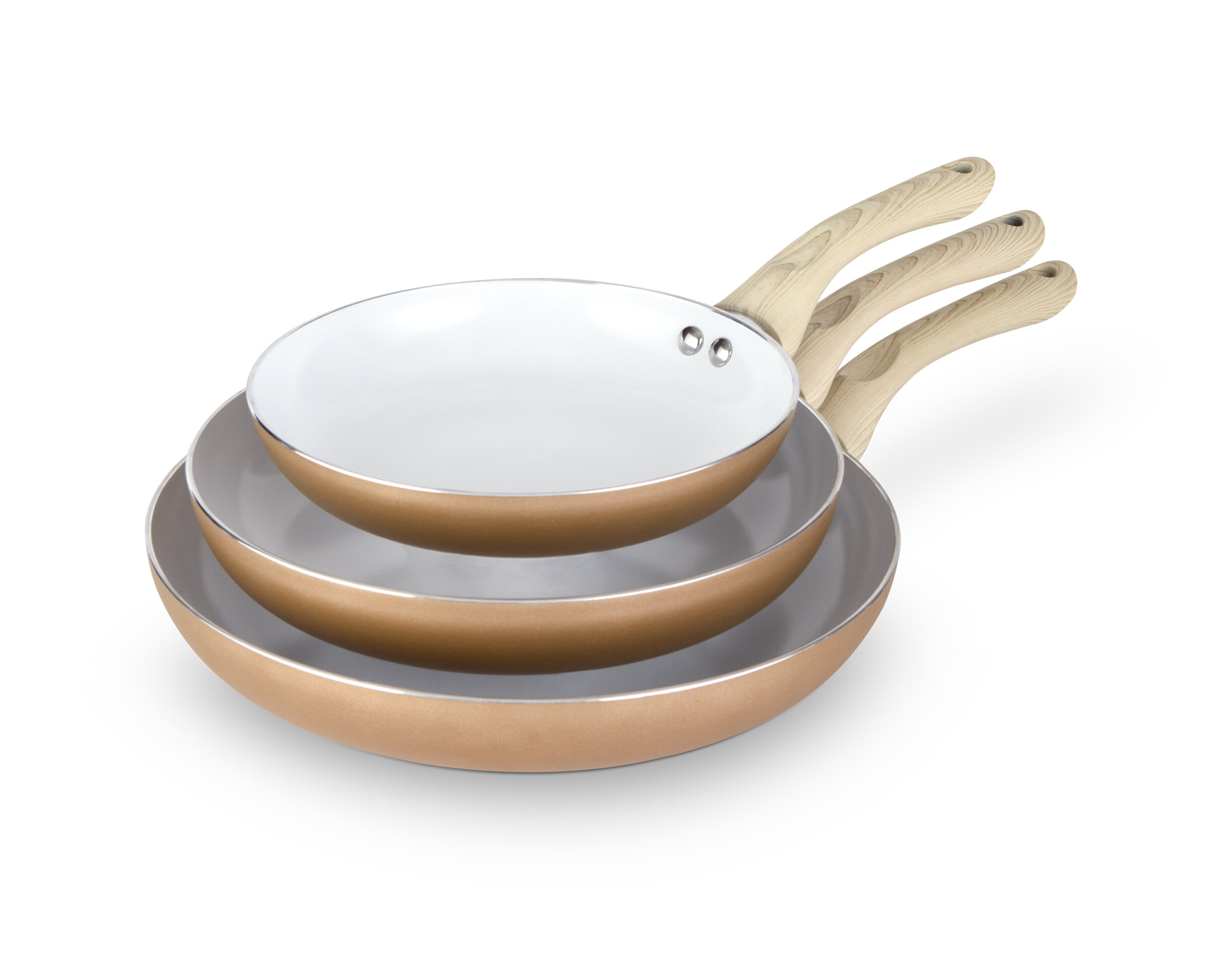 6 PCS URBN-CHEF Ceramic Copper Induction Cooking Pots Lid Saucepans  Cookware Set