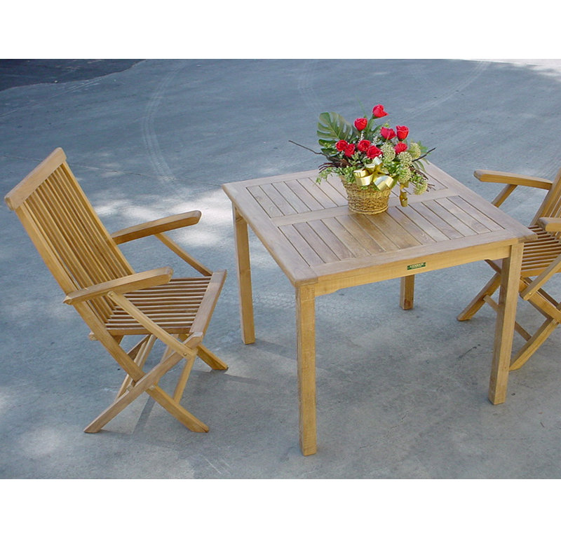 Greysan Outdoor 3 - Piece Teak Bistro Set, (No Cushion)