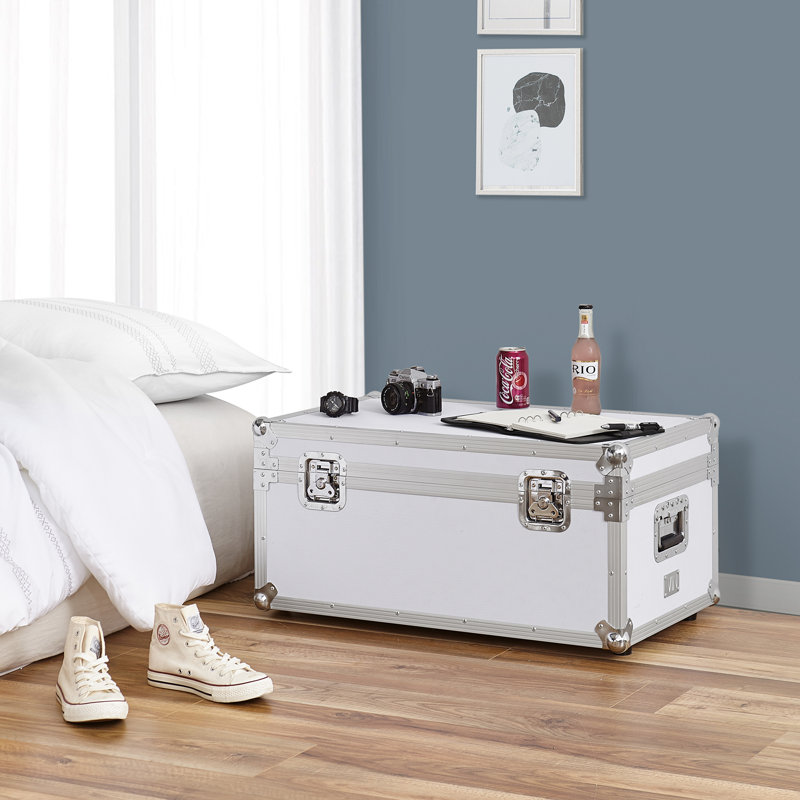 Manufactured Wood Camp Trunk / Footlocker, White